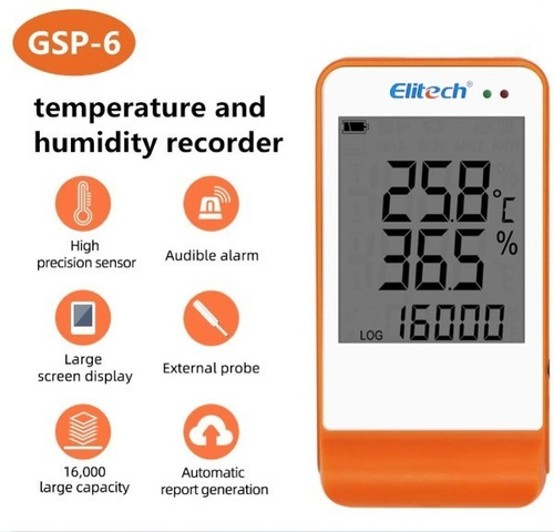 Registrador De Datos Gsp-6 Doble Sonda Temperatura & Humedad