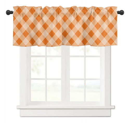 Cenefa Cortina 1 Panel Para Otoño Accion Gracia Naranja Sala