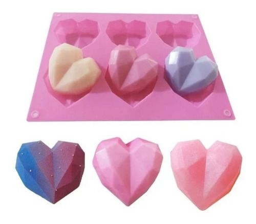 Molde Silicona Corazon Diamante Chocolate Bombon Jabon