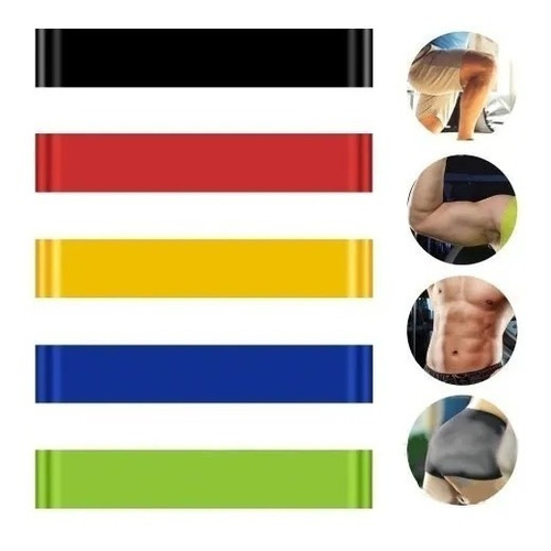 Imagem 10 de 10 de Mini-bands Faixas Elásticas Circulares Em Loop Kit 5 Unidade