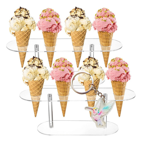 . 2 Ps Porta Conos De Helado Soporte Acrílico For Conos