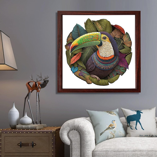 Mys Aurora Rompecabezas De Madera Únicos, Loro Mandala, 200p