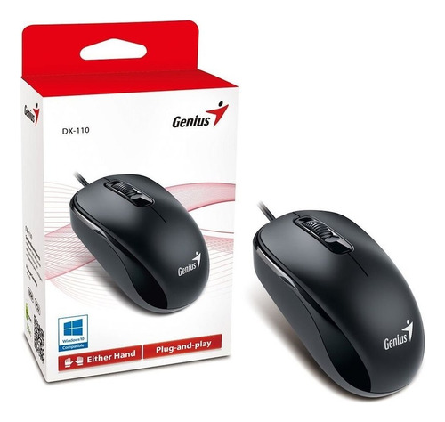 Mouse Con Cable Genius Dx-110 Ps2 1000dpi 3 Botones Negro