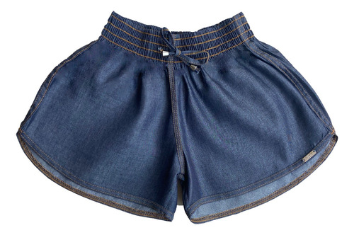Short Jeans Feminino Cintura Elástico Verão Blogueirinha