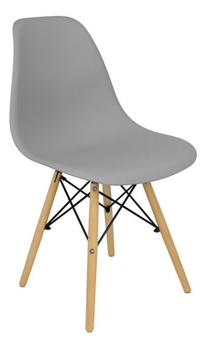Cadeira Charles Eames Eiffel Wood Design Cinza