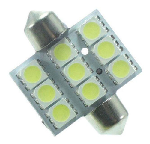 Lâmpada Led Torpedo 36mm 12v 9smd5050 Branca 9 Leds Par