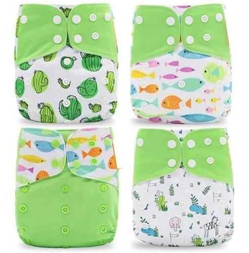Pañales Ecológicos De Tela Kit De 4 Pañales Y 8 Insertos