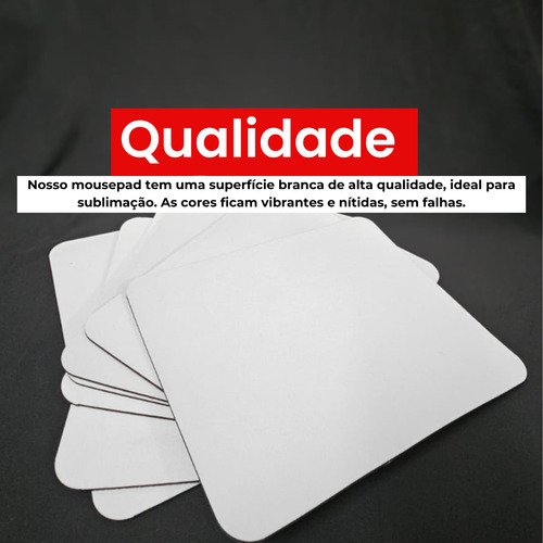 Kit 200 Mouse Pads Classico Branco Liso Em Neoprene 18x22cm.