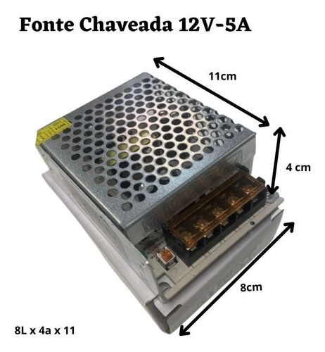 Kit 10 Fonte Chaveada 12v 5a Colmeia Bivolt 60w 5 Bornes