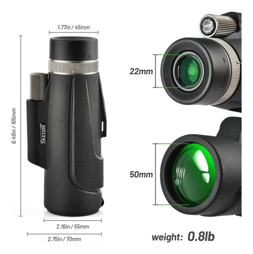 Seektang - Telescopio Monocular De Alta Definición De 10 X 4