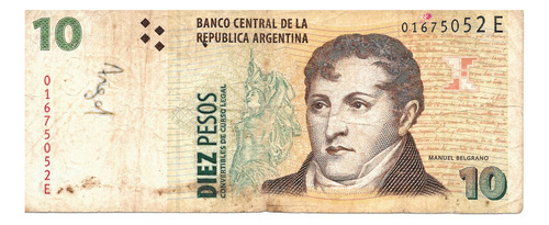 Bottero 3413 Billete De 10 Pesos Convert. 2002 2do Diseño