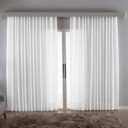 Cortina Microfibra Com Linho Gaze 8.00x2.20 Trilho Suíço Max