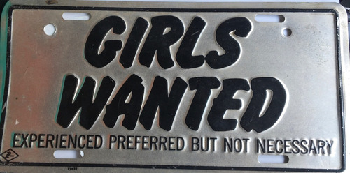 Placa De Auto Coleccionable Decorativa Girls Wanted 