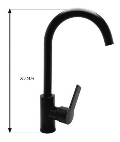 Imagen 3 de 4 de Grifería Monocomando Cocina Mesada Negra Canilla Diseño
