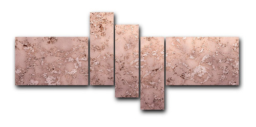 Cuadro Decorativo Canvas 5pz 120x50 Marmol Rosa