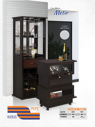 Cantina De Madera Chala Elegante Moderna |2 Piezas