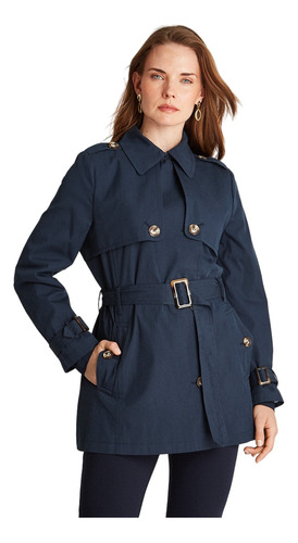 Trench Coat Forrado Azul