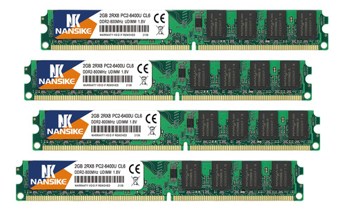 Memoria Ram Nansike 8gb (4x2gb) Ddr2-800 Udimm Pc2-6400 Nuev