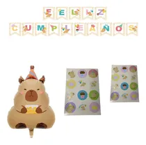 Comprar Combo Capibara Feliz Cumple Más Globo Metalizado Marrón Claro Capibara