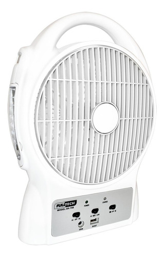 Ventilador Recargable 8puLG Blanco 3 Vel Sk-708 Cargador Usb