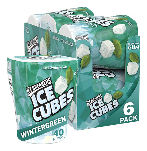 Ice Breakers Ice Cubes Goma Sin Azcar Con Xilitol, Wintergre