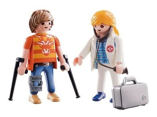 Imagen 3 de 3 de Playmobil Duo Pack Doctora Y Paciente 70079 Ink Educando