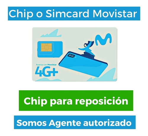 Imagen 1 de 2 de Tarjeta Sim Card Chip Movistar Línea Existente Reposición
