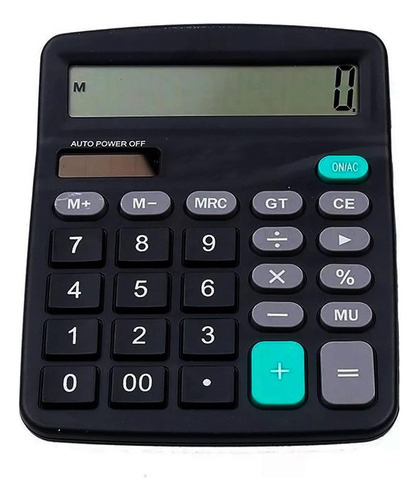 Calculadora De Mesa Portátil 12 Digitos Bateria Aa Preta