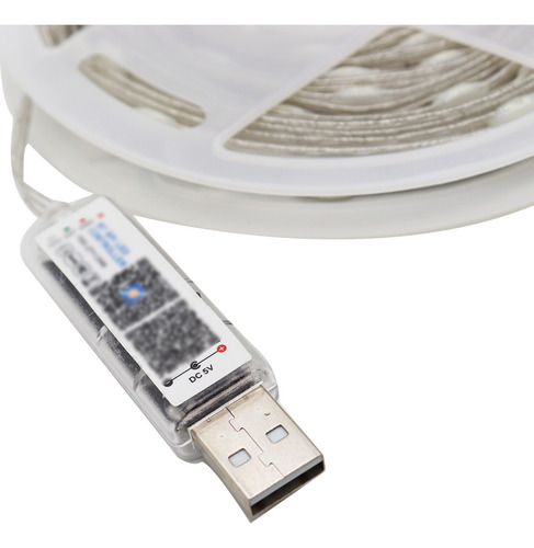 Fita Led Pisca Rgb Aplicativo Inteligente 10m Usb + Controle Tensão De Operação 5v 5v