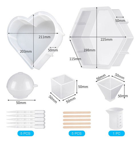 Pacote Com 16 Moldes De Resina Para Ornamentos De Silicone D