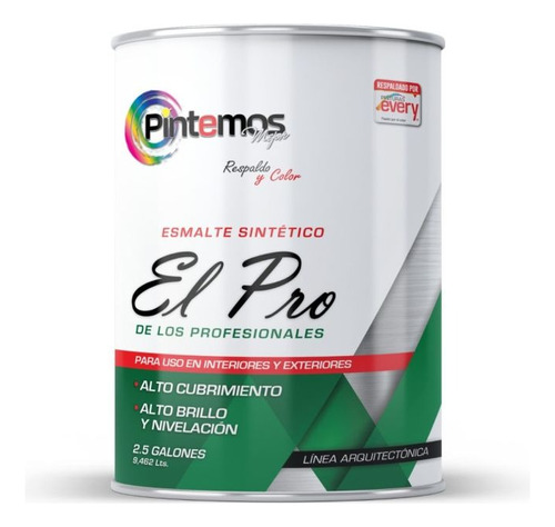 Pintura Esmalte Pintemos El Pro Galó - Gal  Acabado Brillante Color Caoba