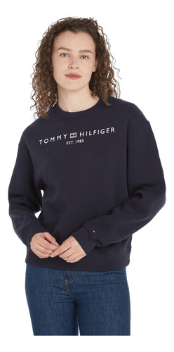 Moletom Tommy Hilfiger Reg Corp Logo Swtshrt - Feminino