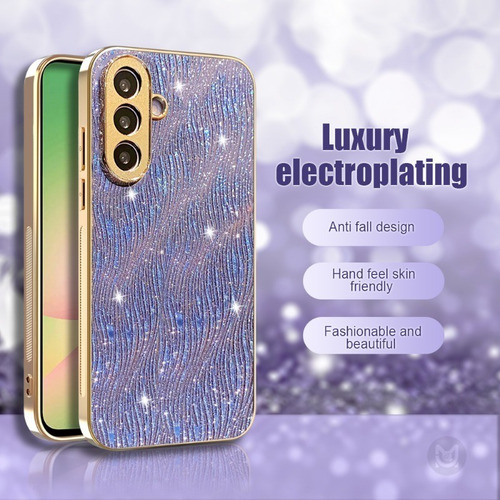 Funda Para Samsung Galaxy A17 A07 A56 A36 A26 A16 A06 A55, Chapada Con Purpurina, Lente De Cámara, Protección A Prueba De Golpes