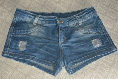 Moderno Short De Jean Con Roturas- Niña 7-9 Años