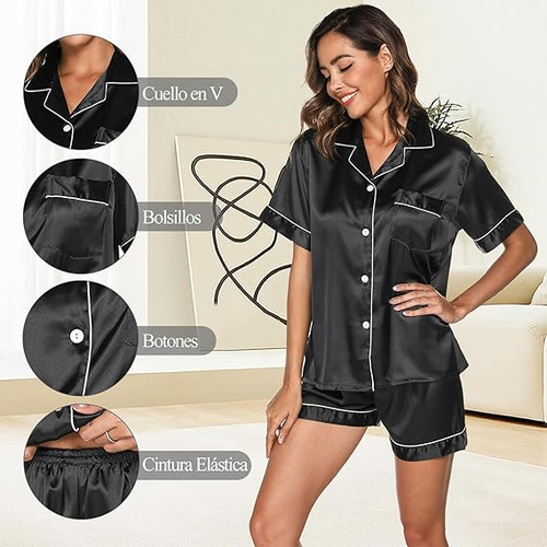 2 Pcs Conjunto De Pijama Corto Cómodo Ropa Dormir Para