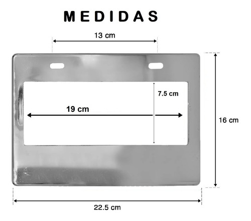 Marco Porta Placa Ancha Motocicleta Numéric Cromo / Tornasol