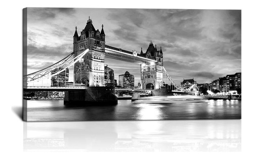 Klvos Lienzo De Puente De La Torre De Londres En Blanco Y Ne