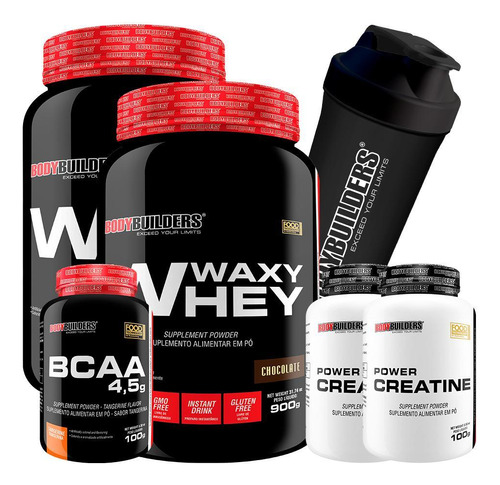 Kit 2 Waxy Whey Protein 900g+ 2 Power Creatina 100g