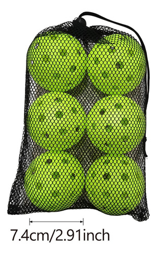 6x Bolas De Pickleball, Bola De Tamanho Oficial, Bola Verde