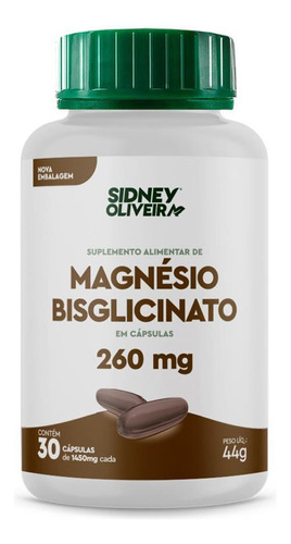 Magnésio Bisglicinato 30 Capsulas Sidney Oliveira