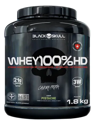 comprar Whey 100% Hd Black Skull - 1,8kg (wpc, Wpi E Wph) Caveira Pr Sabor Pistache