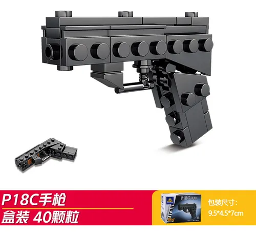 Pistola P18c 40 Balines Rifle Ak47 Bloques De Construcción