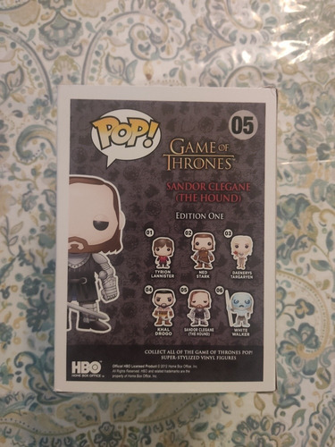 Funko Pop Game Of Thrones The Hound #05 Original