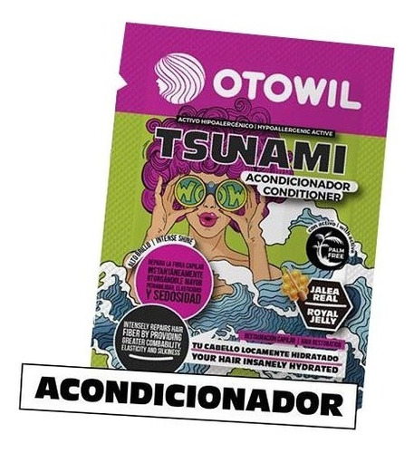 Imagen 2 de 9 de Acondicionador Tsunami C/ Jalea Real + Brillo Caja X48uni