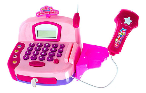 Caixa Registradora Rosa Funciona De Verdade Com Calculadora