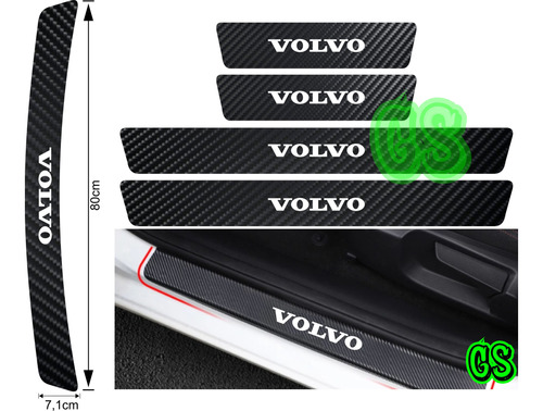 Sticker Adhesivo Maletero + Cubre Zocalo Volvo Fibra Carbono