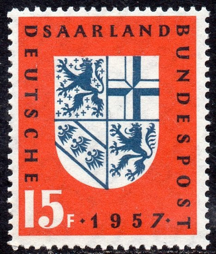 Saar = Sarre Sello Mint Regreso De Saar A Alemania Año 1957 