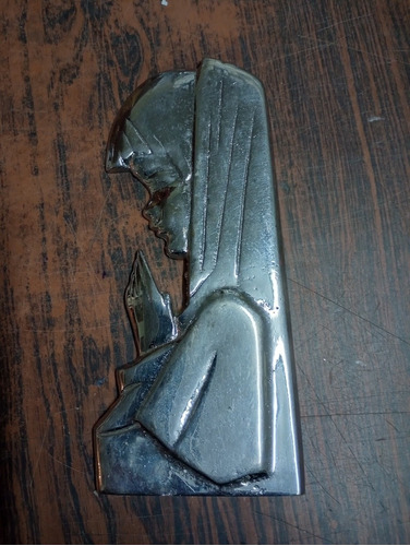 Imagen En Bronce Cromado Virgen Niña 18cm