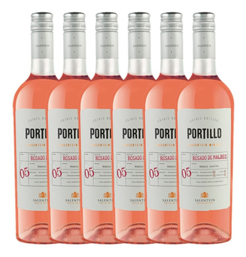 Vino Portillo Malbec Rose Salentein 750ml Caja X6 - Gobar®