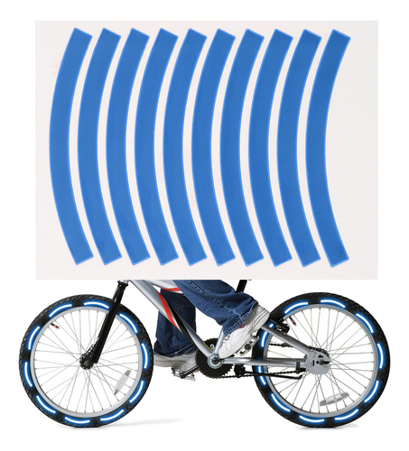 Cinta Adhesiva Reflectante Para Bicicleta, 10 Unidades